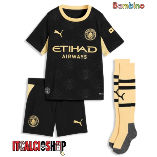 Manchester City Abdukodir Khusanov #45 Seconda Maglia Bambino 2026-27 Manica Corta (+ Pantaloni corti)